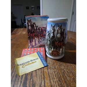 2008 Budweiser Clydesdales 75th Anniversary Beer Stein with Box Paperwork COA